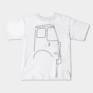 Vintage Atkinson lorry side view black outline graphic Kids T-Shirt